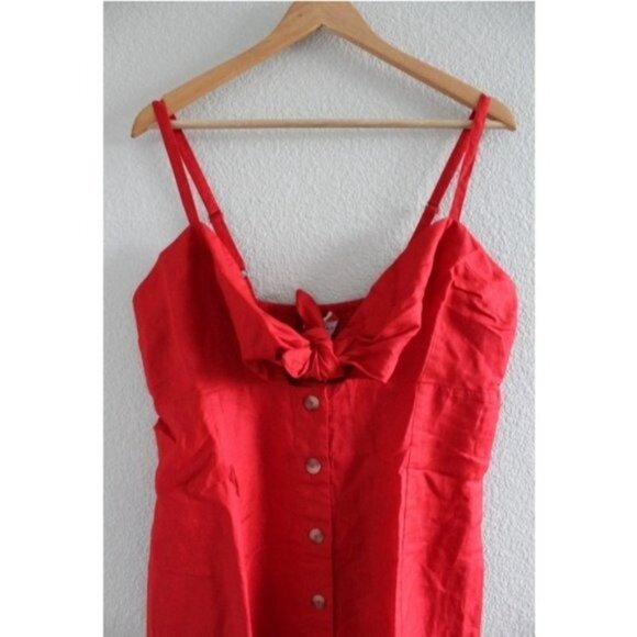 Red Carter Hannah Button Down Mini Dress in Red - Picture 3 of 7